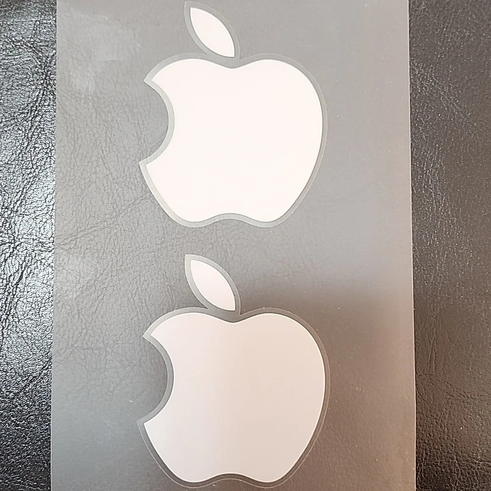 Genuine Apple Mac White Silver Stickers (2) for your iPad to Logo! 2